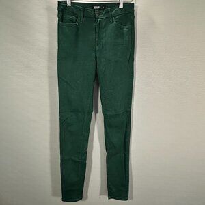 Just Black Denim Jeans Womens 28 Green Stretch Tapered Leg Skinny Pockets